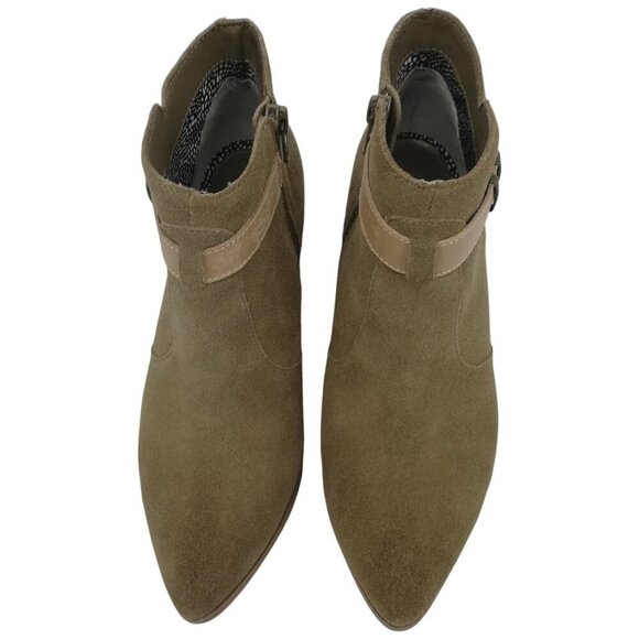 Seychelles Take Notice Tan Suede Ankle Boots Size 6 Heel Anthropologie Beige - Picture 10 of 11